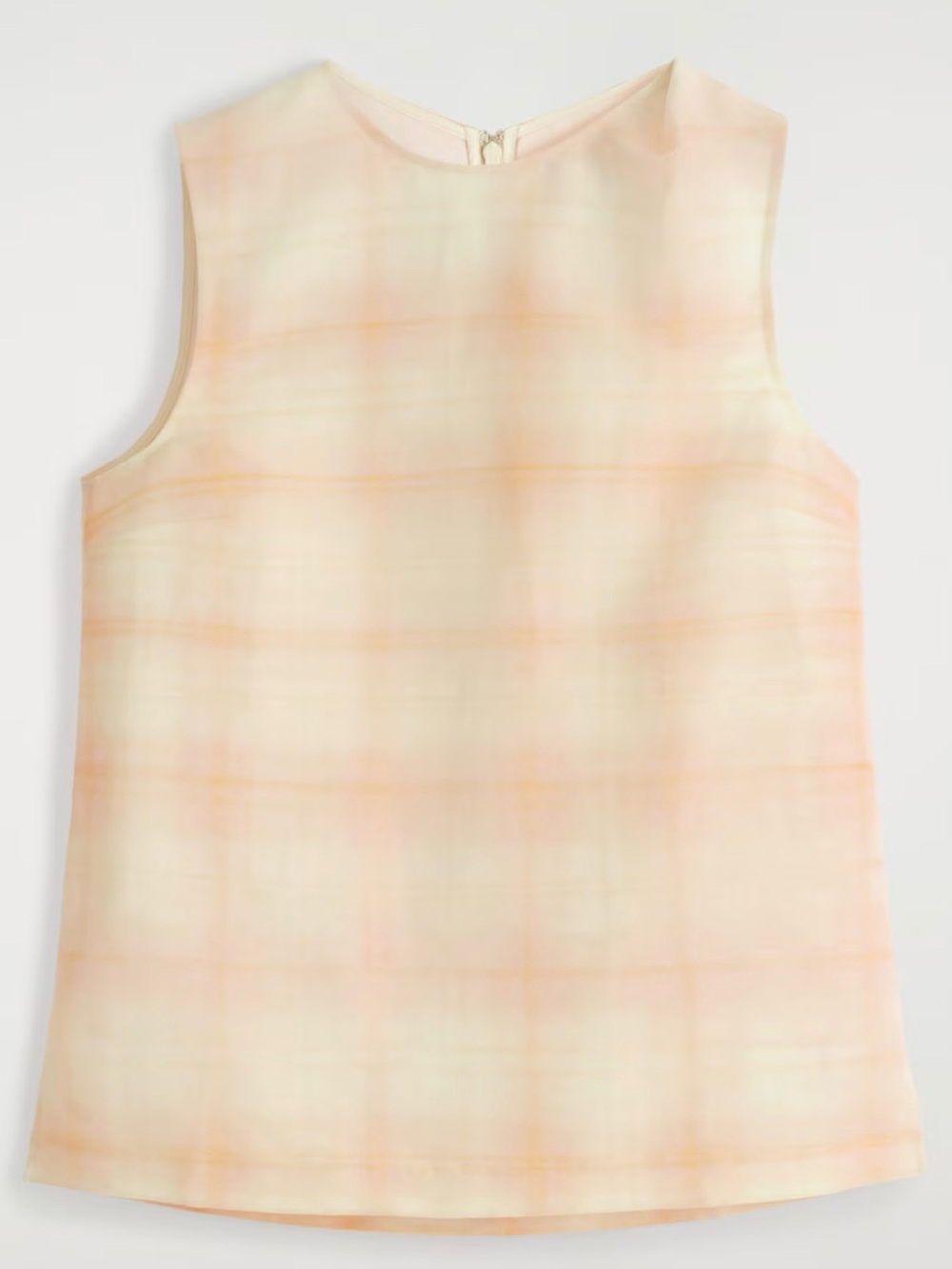 COS Sleeveless Pastel Peach Plaid Top Size 8